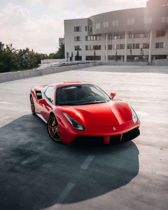 Red Ferrari Italia On Road Photo Car Image