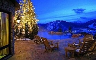 Nice Wallpaper Tags Winter Christmas Tree Lights Snow Villa
