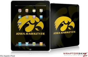 iPad Skin Iowa Hawkeyes Tigerhawk Gold On Black