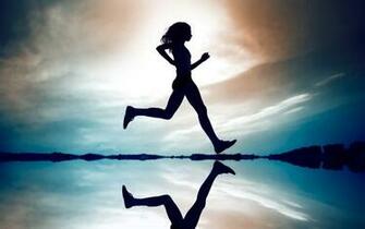 Silhouette Of A Girl Running Wide Wallpaper Net