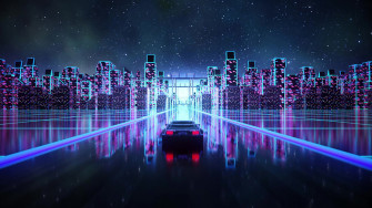 Cyberpunk Outrun Vaporwave Car On Road Art Wallpaper Eyecandy