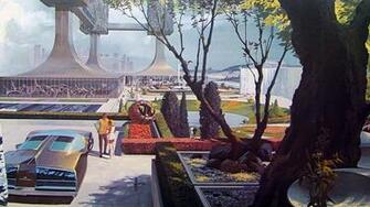 Futuristic Artwork Syd Mead Wallpaper