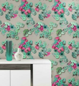 Home Wallpaper Butterfly Garden Jade Panel