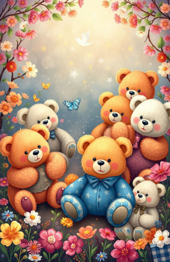 Cute Teddy Bears Wallpaper