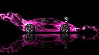 Lamborghini Sesto Elemento Crystal City Car Pink Neon Design By