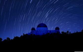 Griffith Observatory At Night Star Trails 4k HD Desktop