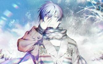 Vocaloid Blue Eyes Kaito Keishi Male Purple Hair Scarf
