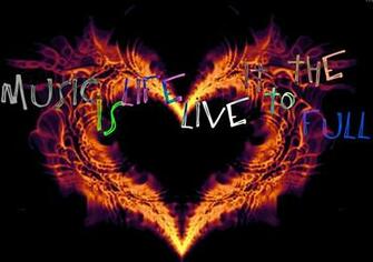 Burning Music Heart Wallpaper