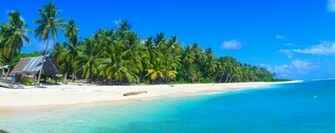 Boat Micronesia Turquoise Sea Tropical Paradise Wallpaper