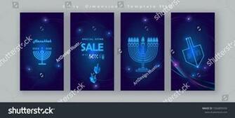Happy Hanukkah Jewish Holiday Abstract Background Sale Banners