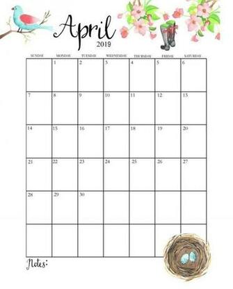 Cute April Calendar Calender