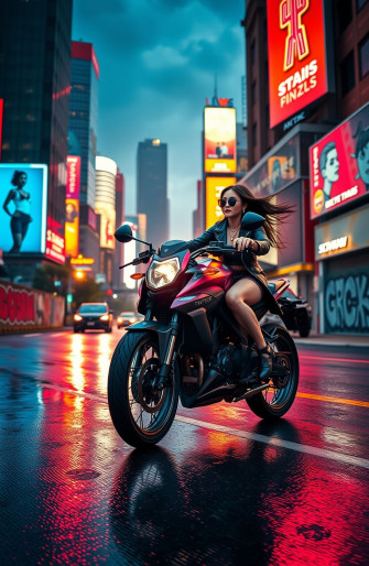 Motorcycle Girl Wallpaper
