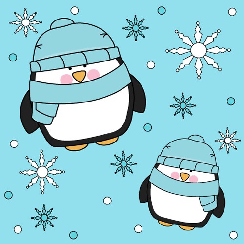 Mycutegraphics Background Winter Penguin