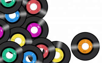 Colorful Retro Vinyl Records HD Wallpaper
