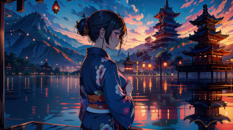 Anime Girl Kimono Japanese 4k Wallpaper
