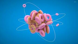 Glazed Doughnut Atom Wallpaper 3d