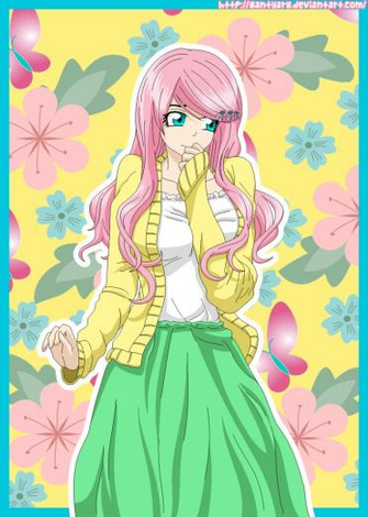 Fluttershy Human By Zantyarz