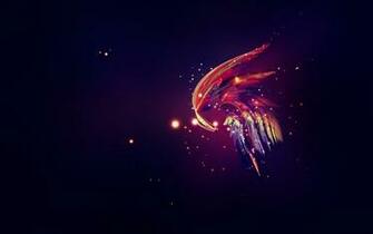 Wallpaper Fluorescent Feathers HD