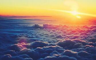 Sunrise Above The Clouds Desktop Pc And Mac Wallpaper