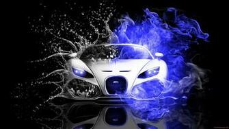 Bugatti Super Car Water Visual Effects Wallpaper Freshwallpaper
