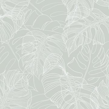 Monstera Leaf Wallpaper In Sage Green I Love