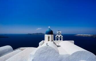 Wallpaper Sea The Sky Santorini Greece Church Island Of