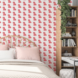 Trendy Wallpaper Red Dogs Preppy Wall Art Teen Bedroom Decoration