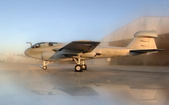 Northrop Grumman Ea 6b Prowler During A Sand Storm Wallpaper