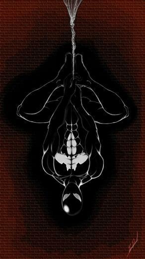 Black Spiderman iPhone Wallpaper Spider Man Upside Down