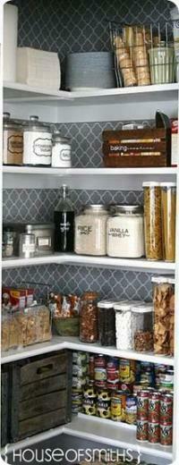 Wallpaper Back Of Pantry Shelves Home Design And Decor