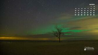 April Calendar Desktop Wallpaper Northern Lights Holland