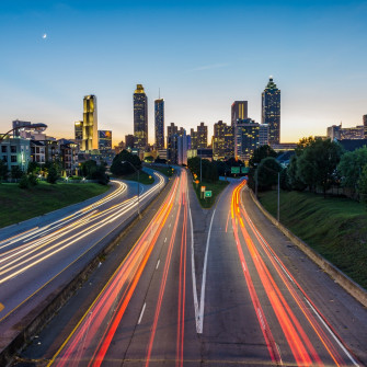 Wallpaper 4k Atlanta Usa Road Skyscrapers