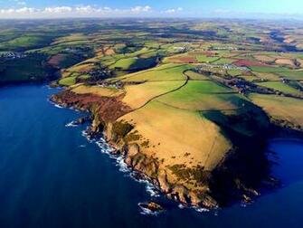 Fields Water Aerial Wallpaper
