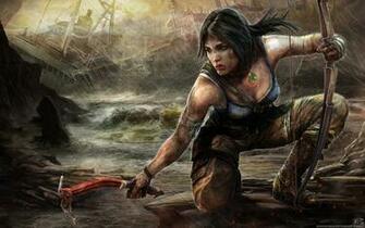 Lara Croft Tomb Raider Artwork Wallpaper HD