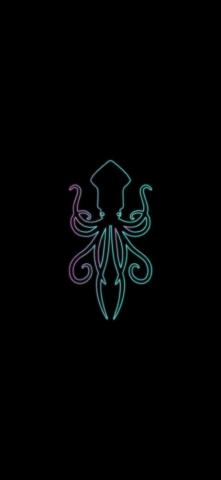 iPhone Wallpaper Black Amoled Neon Squid