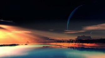 Oceanscape Sunset Sunbeam HD Wallpaper Background