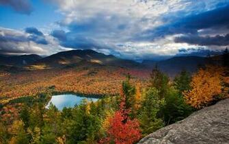 Simplywallpaper New York State Autumn Blue Clouds