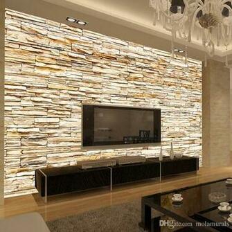 Non Woven Fashion 3d Stone Bricks Wallpaper Mural For Living Room