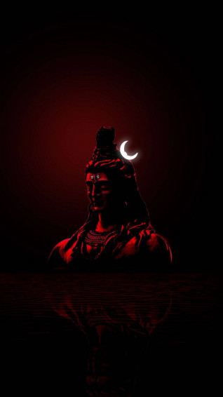 Lord Shiva HD In Red Light Wallpaper