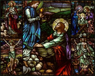 Stained Glass Jesus Catholic Christian Art Wallpaper Background
