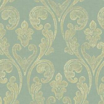 Sage Damask Scroll Wallpaper Boulevard