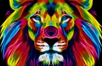 Colourful Lion By Idioti123