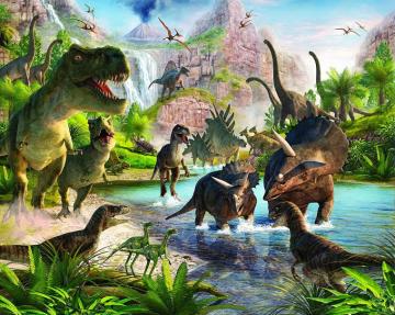 Walltastic Wt41745 Dinosaur Land Wall Mural Green Amazon
