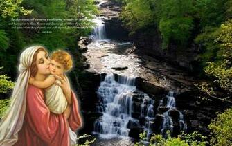 Vierge Virgin And Child Scenic Wallpaper