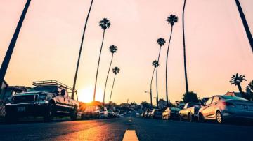 Wallpaper 4k Road Palm Trees Asphalt Cars Marking Redondo
