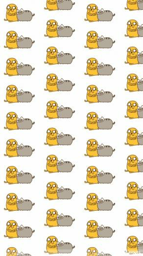 Install This Pusheen The Cat And Jake Adventure Time iPhone Wallpaper