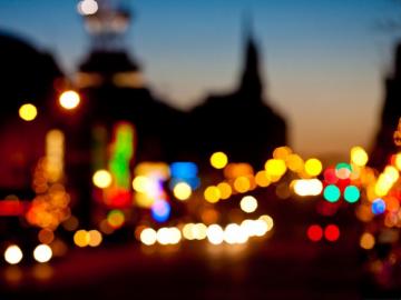 Wallpaper And Background Night Car Lights Bokeh Effect