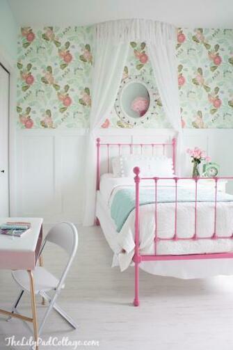 Little Girl Bedroom Anthropologie Peonies Wallpaper I Heart Nap Time