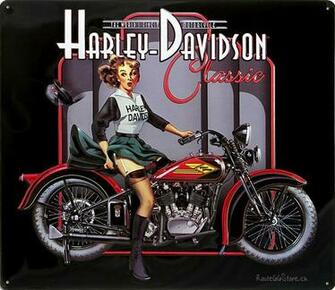 Davidson Amp Motorrad Werbung Harley Classic Pin Up Girl