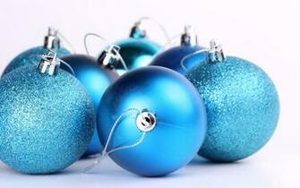 Blue Christmas Tree Ornaments Wallpaper